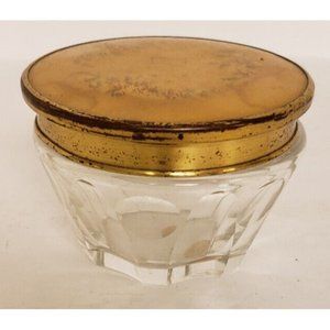 Glass Cosmetic Jar Vintage Irice Import Made in Germany U.S. Zone Post WWII